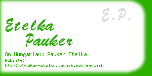 etelka pauker business card